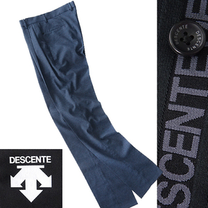 新品 DESCENTE デサント メランジ タック ストレッチ スラックス S 紺 【P30242】 オールシーズン 洗濯可能 メンズ パンツ テーパード