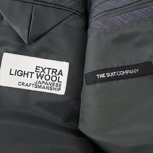 新品 スーツカンパニー 春夏 EXTRA LIGHT ウール 2パンツ スーツ A6(L) 灰 【J43839】 175-6D セットアップ ストライプ サマー メンズの画像10