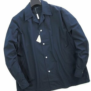 新品 Grand PARK ニコル 日本製素材 オープンカラー シャツ 48 (L) 紺 【I48817】 NICOLE 春夏 メンズ 長袖 オーバーサイズ カジュアルの画像2