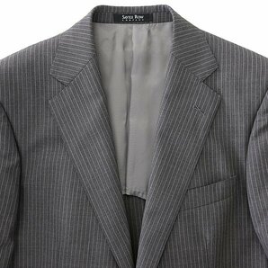 新品 サヴィルロウ 春夏 英国 JOHN CAVENDISH ウール ストライプ スーツ AB5(幅広M) 灰 【J50910】 メンズ Savile Row セットアップ サマーの画像4