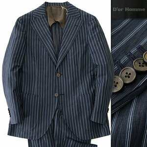  new goods doll Homme . sudden men's flax ... cloth stripe suit A7(LL) navy blue blue [J51370] spring summer D'or Hommelinen cotton summer men's 