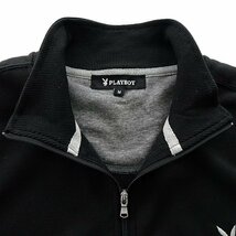 新品 プレイボーイ 裏毛 ハーフジップ スウェット L 黒【33055_99】 PLAYBOY メンズ プルオーバー トレーナー スエット HALF ZIP_画像3