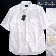 新品 ポートブリッジ 涼感 カラミ メッシュ 半袖 シャツ XL 白 【BPP482_10】 PORT BRIDGE 春夏 盛夏 メンズ サマー レノクロス_画像1