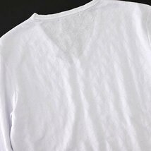 新品 ニコル シャドー アーガイル Vネック 長袖 カットソー 50(XL) 白 【I45032】 春夏 メンズ NICOLE Selection ロンT Tシャツ サマー_画像3