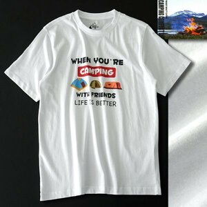 新品 キャンピングコンフォートライフ 春夏 テント プリント Tシャツ L 白【PW9M-T102_WT】 CAMPING COMFORT LIFE 半袖