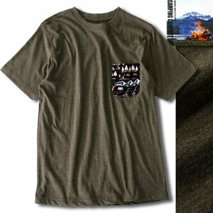 新品 キャンピングコンフォートライフ 春夏 アウトドア カヌー プリント Tシャツ M カーキ【PW9M-T114_DGE】 CAMPING COMFORT LIFE 半袖