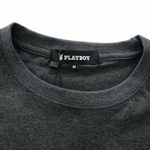 新品 プレイボーイ 23年 春夏 刺繍 コットン 半袖 Tシャツ M 濃灰 【PB1732025_98】 PLAYBOY バニー ポケT カットソー ストレッチ メンズ_画像3