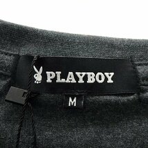 新品 プレイボーイ 23年 春夏 刺繍 コットン 半袖 Tシャツ M 濃灰 【PB1732025_98】 PLAYBOY バニー ポケT カットソー ストレッチ メンズ_画像10