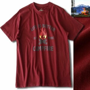 新品 キャンピングコンフォートライフ 春夏 キャンプファイヤー プリント Tシャツ M 【PW9M-T103_DRE】 CAMPING COMFORT LIFE 半袖