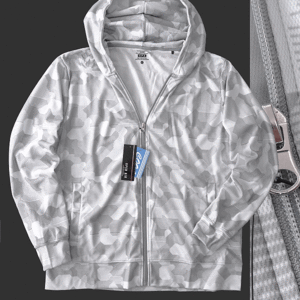  new goods OPEN AIR open air -. sweat speed . total pattern print Zip up Parker LL light ash [I45735] men's stretch Golf sport 