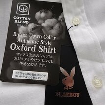 新品 プレイボーイ 24年春夏 バンドカラー シャツ L 白 【1024_07】 PLAYBOY メンズ 長袖 コットン オックス バニー スタンドカラー_画像9