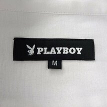 新品 プレイボーイ 24年春夏 バンドカラー シャツ L 白 【1024_07】 PLAYBOY メンズ 長袖 コットン オックス バニー スタンドカラー_画像10