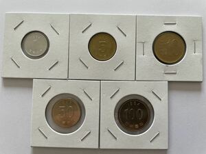 韓国 古銭 まとめ 5枚 未使用 1ウォン 5ウォン 10ウォン 50ウォン 100ウォン