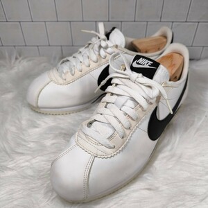 美品 Nike Classic Cortez leather 27 コルテッツ ナイキ レザースニーカー 白×黒