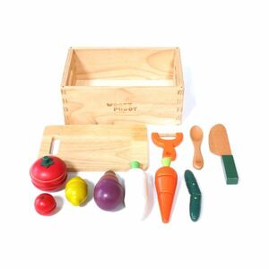 [M043] wooden toy WOODY PUDDY start .. toy salad set tree boxed 