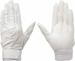 【Mizuno】ミズノ バッティング手袋 両手用 高校野球ルール対応モデル 1ejeh02110s Lサイズ ホワイト