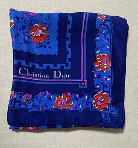 ChristianDior クリスチャンディオール シルク100% スカーフ フランス製　