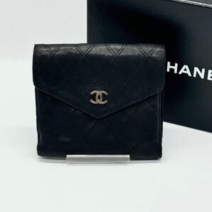 ■商品名シャネル CHANEL ビコローレ ラムスキン 二つ折りコンパクト財布 ブラック