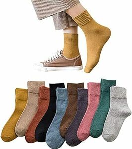 [Yazon] 靴下 レディース 春夏 可愛いソックス コットン 綿10足セット カラーソックス おしゃれ 女性用くつした レディ