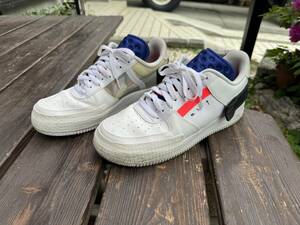 27.0cm エアフォース1 タイプ サミットホワイト ローカット NIKE ナイキ スニーカー 白 ホワイト AIR Force1 ハンドメイド風アッパー US9