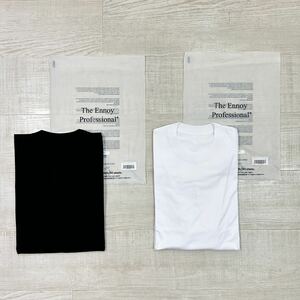 24ss 2024 新品 ENNOY エンノイ PACK T-SHIRT TEE 左裾 ロゴ Tシャツ BLACK ( 黒 ) x 1枚 WHITE ( 白 ) x 1枚 サイズ L