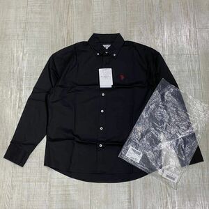 未使用 Lazar × US POLO ASSN 別注 オーバーサイズ ツイル B.Dシャツ US ポロ アッスンPL13710 黒 長袖 ボタンダウン シャツ SIZE M