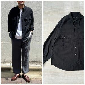 定番 PORTER CLASSIC ポーター クラシック ROLL UP VINTAGE COTTON SHIRT ロールアップ ヴィンテージ コットン シャツ ブラック 系 size L