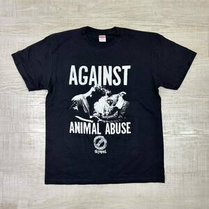 未使用 SPREAD スプレッド 動物愛護 プリント Tシャツ 半袖 Tシャツ AGAINST ANIMAL ABUSE S/S TEE tkysprd BLACK ブラック サイズ L