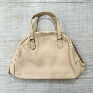 PRADA プラダ レザー ボストン バッグ ハンド バッグ BOSTON BAG HAND BAG ベージュ 系 サイズ 7.5cm x 28cm x 22cm 位 持ち手 32cm 位