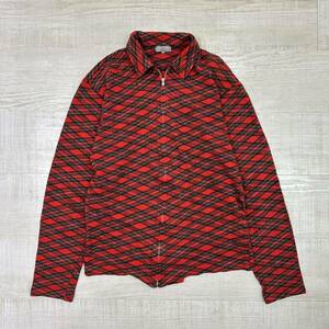 03aw 2003 COMME des GARCONS HOMME コム デ ギャルソン オム 田中オム 田中啓一 縮絨 ジップ ニット シャツ ブルゾン アーカイブ サイズ S