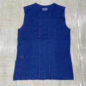 BLUE BLUE Indigo No sleeve T-shirt ブルー ブルー レッド ステッチ インディゴ ポケット ノースリーブ Tシャツ T/S SIZE 3 サイズ