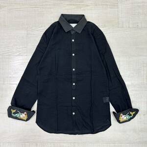 MIHARA YASUHIRO Mermaid Stitch Dress Shirt ミハラ ヤスヒロ 返し マーメイド 人魚 刺繍 袖 ボタン コットン ドレス シャツ SIZE S