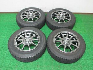 AM203【送料無料 SALE品】165/70R14 超溝高 9分山 トーヨータイヤ製 スタッドレス 2020年製 ホイールセット 4本 美品 ♪ 激安 ヴィッツ 等