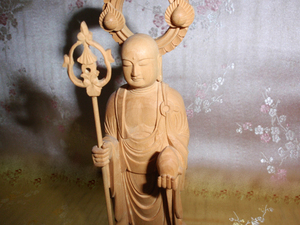 ◇ 24 ◇ Tsuge Materials Octagonal Pedestal Jizo Bodhisattva 3,5 дюйма готовой изделия из дерева Новая неиспользованная статуя Будды [надежный аукцион Yahoo! Достижения 24 года] ★