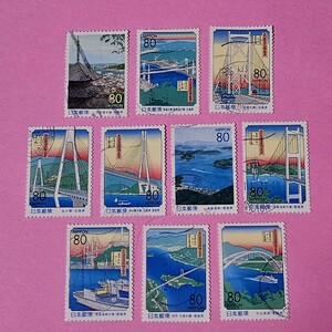 ** used . stamp [ Hiroshima * Ehime prefecture ] 10 kind . tail road large ./ many . large ./. island sea . large ./ large Mishima . other 