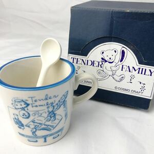 ☆ TENDER FAMILY マグカップ　スプーン　テンダーブルーマグスプーンスタディ　くま