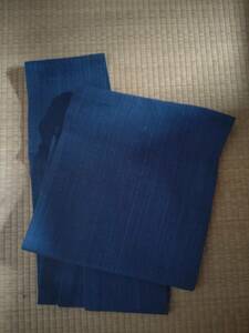 名古屋帯　藍染　紡　木綿　約3m　20cm　九寸名古屋帯