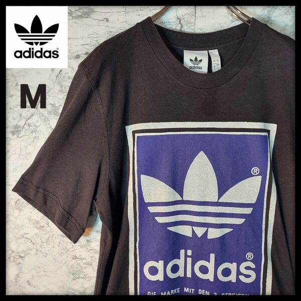 adidas Msize adidasビックロゴ ブラックシャツ 美品