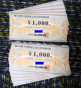 最新　ビックカメラ 株主優待券 10,000円分