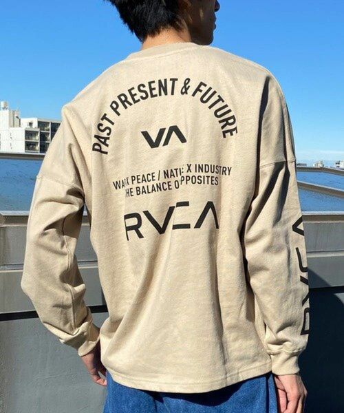 新品未使用わけあり 男女兼用 ルーカ RVCA 長袖Tシャツ ボックスシルエット ロンＴ 2024新作 ベージュ S