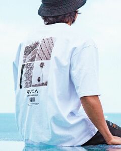 新品未使用 男女兼用 RVCA ルーカ AZUL by moussyコラボ商品半袖Tシャツ バックプリント ロゴ刺繍 ホワイト F