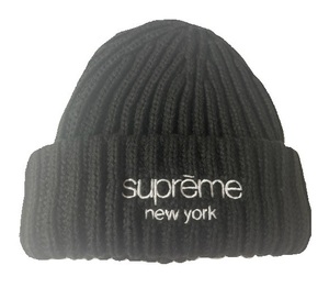 2023AW■SupremeシュプリームClassic Logo Chunky Ribbed Beanieクラシックロゴ チャンキーリブ ビーニー/ニットキャップ ニット帽子■23FW