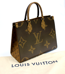 【LOUIS VUITTON】ルイヴィトン オンザゴー MM モノグラム リバース ジャイアント M45321 トートバッグ　美品