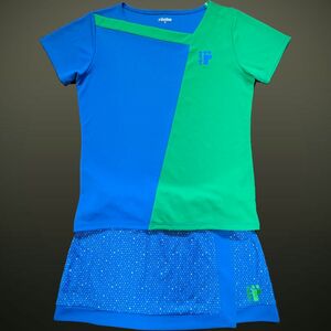 roche ローチェ テニスウェア シャツ スコート 上下セットアップ Mサイズ 美品 青緑