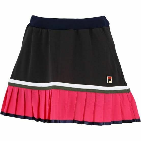 FILA テニスウェア プリーツスコート Sサイズ 中古美品 チャコール ピンク