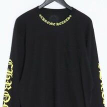 未使用 CHROME HEARTS Neck Logo L/S Tee XL ブラック 408129112 クロムハーツ ネックロゴロングスリーブTシャツ 長袖カットソー ロンt_画像3