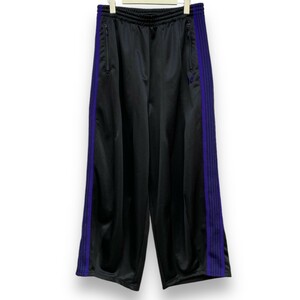 NEEDLES H.D.Track Pant POLY SMOOTH ヒザデルトラックパンツ Sサイズ ブラック パープル NS1603 ニードルズ ジャージ