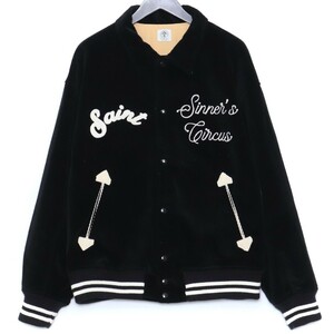 SAINT MICHAEL CORDUROY JACKET Lサイズ ブラック SM-A21-0000-041 セントマイケル コーデュロイ ジャケット ロゴ刺繍 ワッペン