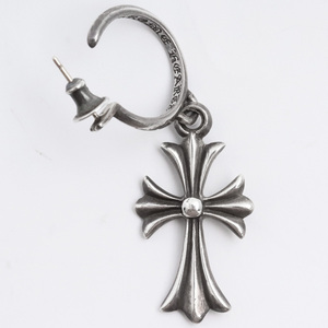 CHROME HEARTS タイニーCHクロスフープイヤリング シルバー クロムハーツ ピアス Tiny CH Cross Hoop Earring