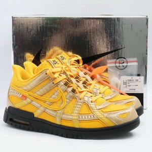 28cm NIKE × OFF-WHITE Air Rubber Dunk University Gold CU6015-700 ナイキ オフホワイト エアラバーダンク ユニバーシティゴールド